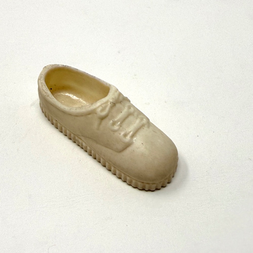 Vintage 1970s Off White Plastic Barbie Sneaker Single Shoe Taiwan Replacement